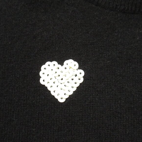 NWT J.Crew Everyday Cashmere Crewneck Sweater in Black Sequin Polka Dots L - Picture 3 of 5